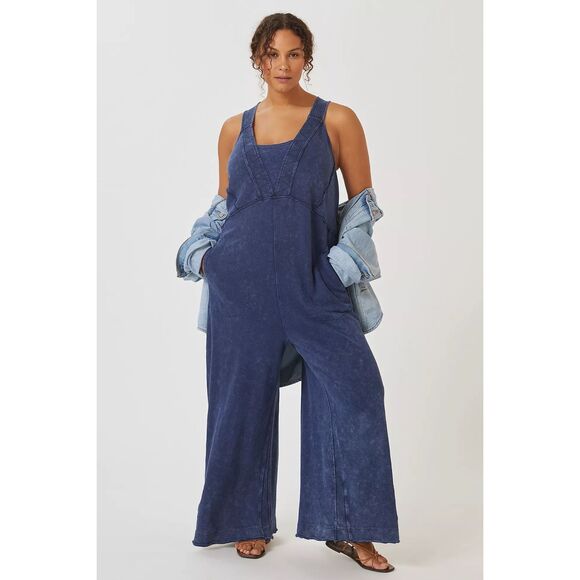 Daily Practice by Anthropologie The Palmra Sleeveless Jumpsuit Blue Size XL - Picture 2 of 16